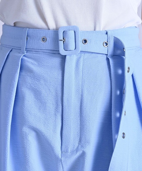 RAW FUDGE（ローファッジ）の「ベルト付２タックパンツ（その他パンツ・レディース・スミクロ/サックスブルー/オフホワイト・M）」の21枚目の写真