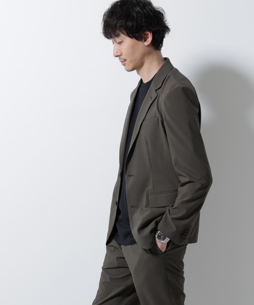 NANO universe（ナノユニバース）の「「Damerino」DotAir(R)サッカーストレッチセットアップ/吸水速乾（セットアップ・メンズ・カーキ/ダークネイビー/チャコール・L/M/S/XL）」の22枚目の写真