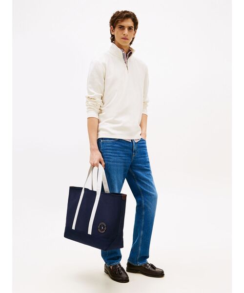 TOMMY HILFIGER(トミーヒルフィガー)の「サマートートバッグ(トートバッグ・メンズ・ベージュ/ネイビー・FREE)」の7枚目の写真
