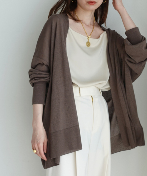 NOBLE ベージュ カーディガン/ボレロ　長袖 Noble（ノーブル）の「ショートボレロカーディガン