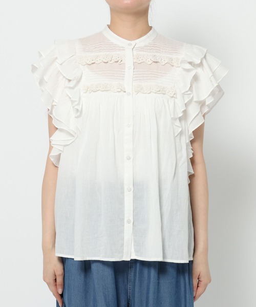 高山都×INDIA IS BEAUTIFUL》コットンボイルラッフルスリーブ