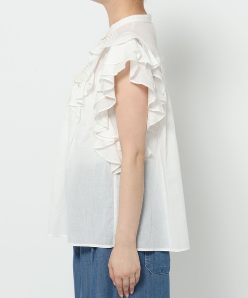 高山都×INDIA IS BEAUTIFUL》コットンボイルラッフルスリーブ