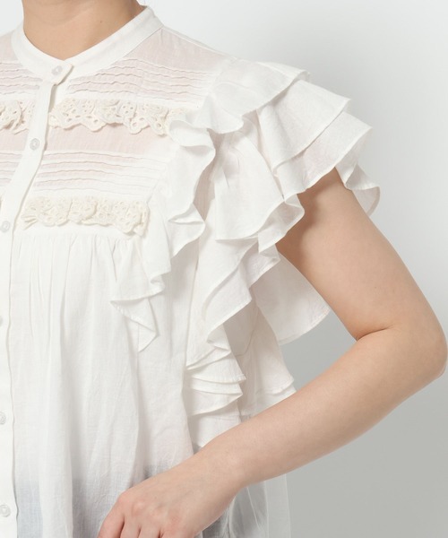 高山都×INDIA IS BEAUTIFUL》コットンボイルラッフルスリーブ