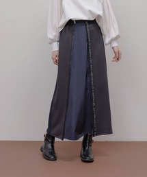 【7号~13号対応】【シルエットアレンジ可能】ZIP開閉で表情が変わるストレッチボンディングロゴテープスカート