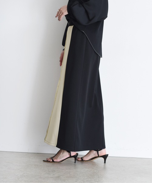 Eimee Law(エイミーロウ)の「【7号~13号対応】【シルエットアレンジ可能】ZIP開閉で表情が変わるストレッチボンディングロゴテープスカート(スカート・レディース・アイボリー/ダークグレー・FREE)」の19枚目の写真