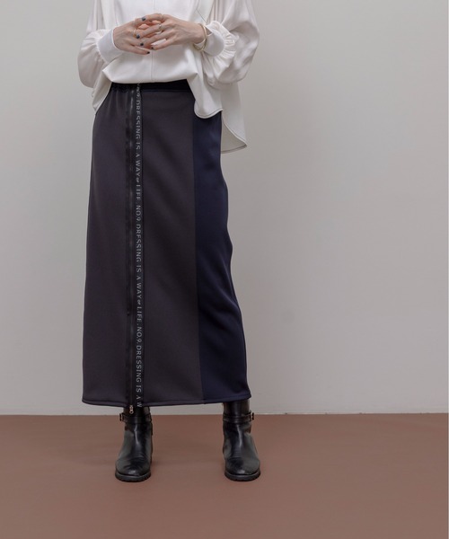 ★【新品】エイミーロウ ロゴテープジップボンディングスカート 今季新作 大人気★ Eimee Law】ロゴテープジップボンディングスカート（83942K