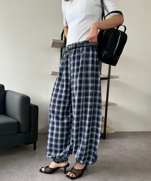 セール】バルーンチェックパンツ（その他パンツ）｜HANNE（アン