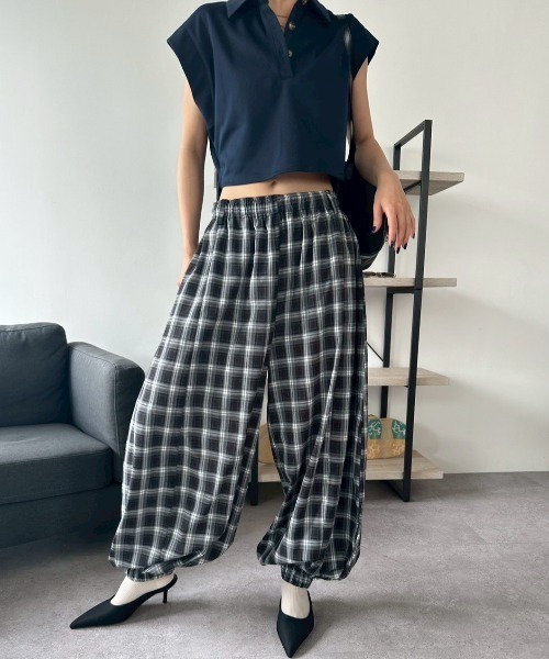 セール】バルーンチェックパンツ（その他パンツ）｜HANNE（アン