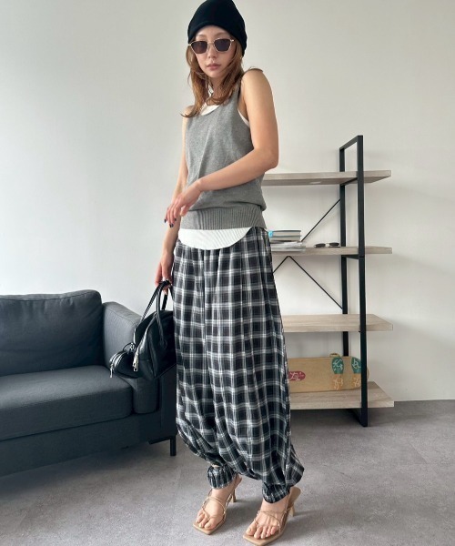 バルーンチェックパンツ（その他パンツ）｜HANNE（アン）の