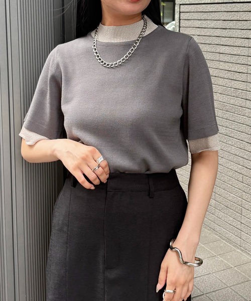 ニット セーター 「＆g'aime」ラメレイヤードニット　Glitter Layer Knit レディース &g'aime ニット セーター 「＆g'aime」ラメレイヤードニット