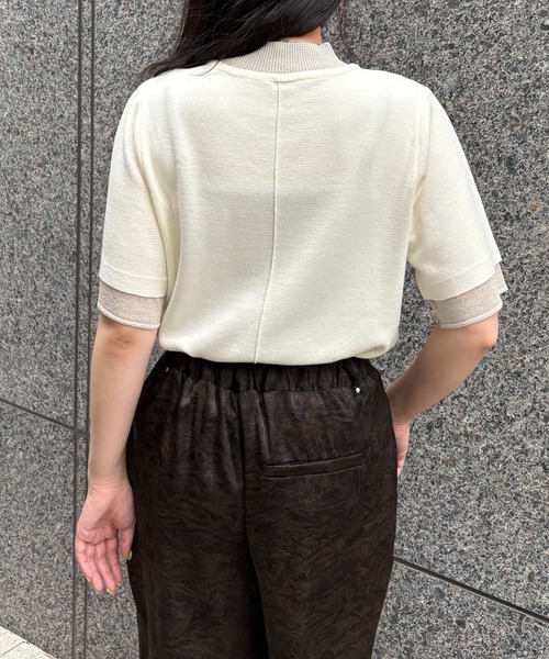 &g'aime（アンジェム）の「【&g'aime】ラメレイヤードニット　Glitter Layer Knit（ニット/セーター・レディース・ホワイト/ブラック/チャコールグレー・FREE）」の8枚目の写真