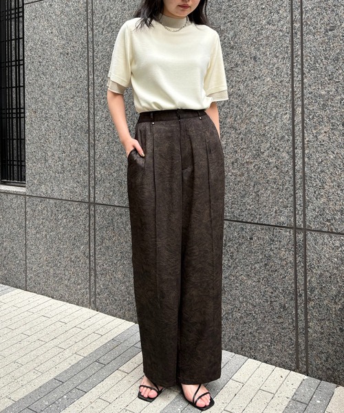 &g'aime（アンジェム）の「【&g'aime】ラメレイヤードニット　Glitter Layer Knit（ニット/セーター・レディース・ホワイト/ブラック/チャコールグレー・FREE）」の14枚目の写真