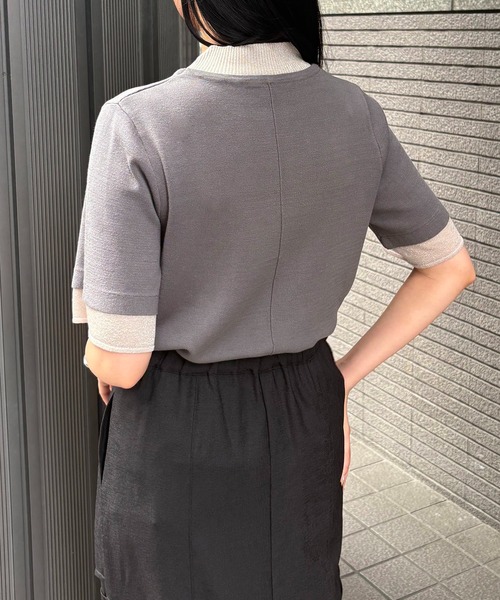 &g'aime（アンジェム）の「【&g'aime】ラメレイヤードニット　Glitter Layer Knit（ニット/セーター・レディース・ホワイト/ブラック/チャコールグレー・FREE）」の22枚目の写真