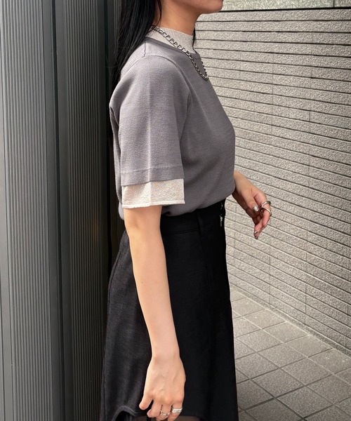 &g'aime（アンジェム）の「【&g'aime】ラメレイヤードニット　Glitter Layer Knit（ニット/セーター・レディース・ホワイト/ブラック/チャコールグレー・FREE）」の20枚目の写真
