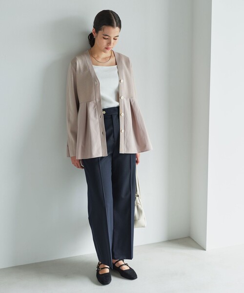 green label relaxing（グリーンレーベルリラクシング）の「［size SHORTあり］Greed グリード ストレート パンツ -ウォッシャブル-（スラックス・レディース・ネイビー/その他1/グレー/その他2・SHORT/36/38/40）」の14枚目の写真