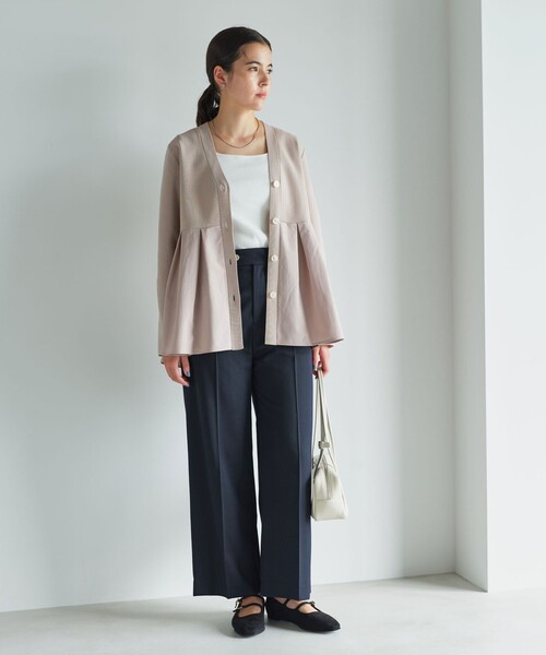 green label relaxing（グリーンレーベルリラクシング）の「［size SHORTあり］Greed グリード ストレート パンツ -ウォッシャブル-（スラックス・レディース・ネイビー/その他1/グレー/その他2・SHORT/36/38/40）」の15枚目の写真