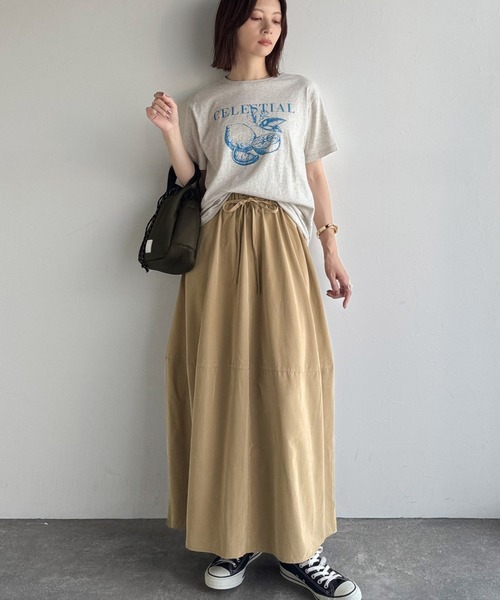 Java(ジャバ)の「《JaVaジャバコラボ》ふんわりフォルムが可愛い◎ピーチ起毛素材コクーンシルエットロングスカート(スカート・レディース・ブラック/ベージュ・LARGE/MEDIUM/SMALL/X-LARGE)」の6枚目の写真