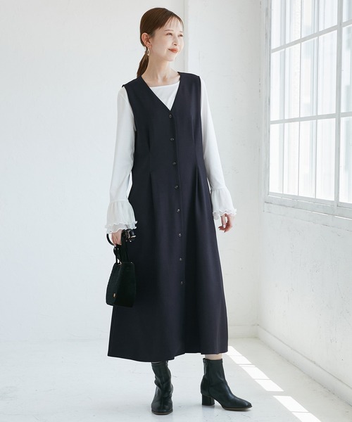 レディハンサムシリーズ ウールライクウエストタックジャンパー