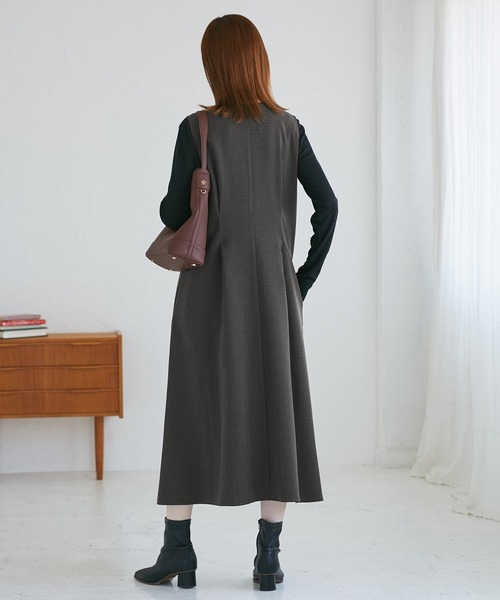 ROPE' PICNIC（ロペピクニック）の「ウエストタックジャンパースカート（ジャンパースカート・レディース・ネイビー/ライトグレー/ベージュ系その他2/ブラック系その他/グレー・FREE）」の10枚目の写真