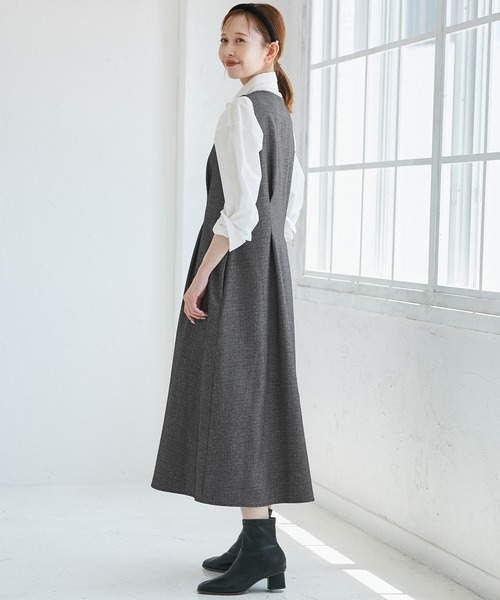 ROPE' PICNIC（ロペピクニック）の「ウエストタックジャンパースカート（ジャンパースカート・レディース・ネイビー/ライトグレー/ベージュ系その他2/ブラック系その他/グレー・FREE）」の21枚目の写真