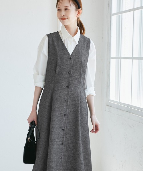 レディハンサムシリーズ ウールライクウエストタックジャンパー