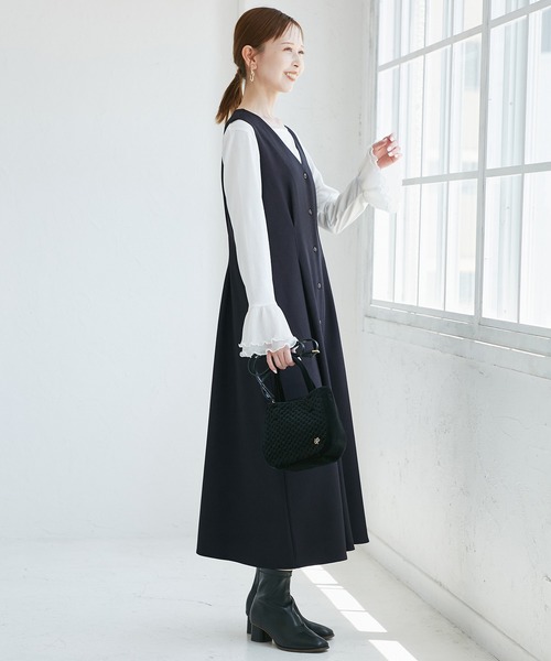 ROPE' PICNIC（ロペピクニック）の「ウエストタックジャンパースカート（ジャンパースカート・レディース・ネイビー/ライトグレー/ベージュ系その他2/ブラック系その他/グレー・FREE）」の17枚目の写真