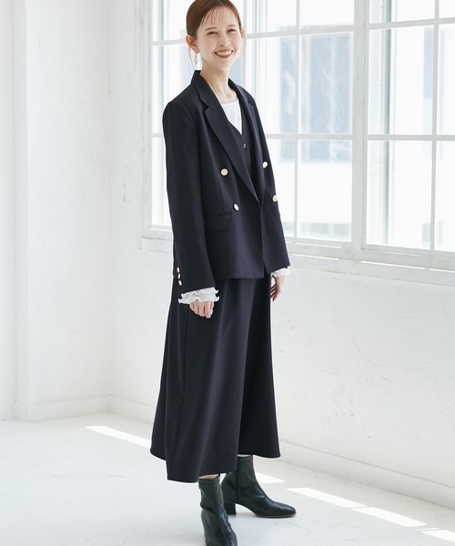 レディハンサムシリーズ ウールライクウエストタックジャンパー