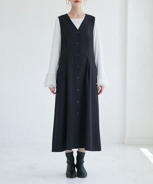 レディハンサムシリーズ ウールライクウエストタックジャンパー