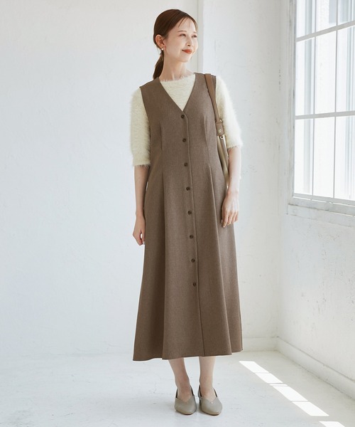 レディハンサムシリーズ ウールライクウエストタックジャンパー