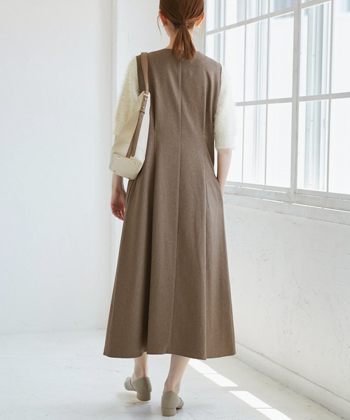 レディハンサムシリーズ ウールライクウエストタックジャンパー