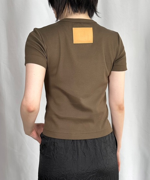 G.V.G.V.(ジーヴィージーヴィー)の「RIB H/S TEE(Tシャツ/カットソー・レディース・ブラウン/ネイビー/カーキ/ホワイト/ブラック・ONE SIZE)」の3枚目の写真