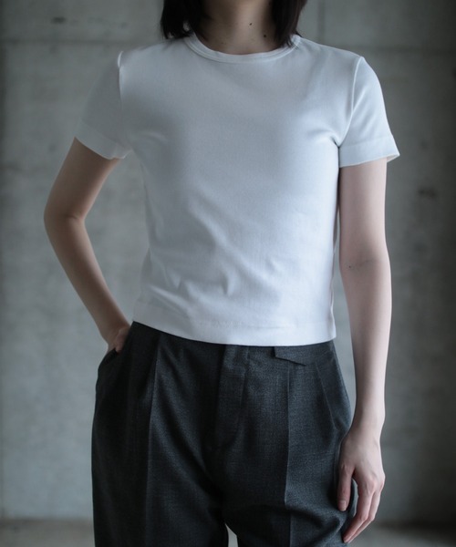 G.V.G.V.(ジーヴィージーヴィー)の「RIB H/S TEE(Tシャツ/カットソー・レディース・ブラウン/ネイビー/カーキ/ホワイト/ブラック・ONE SIZE)」の1枚目の写真