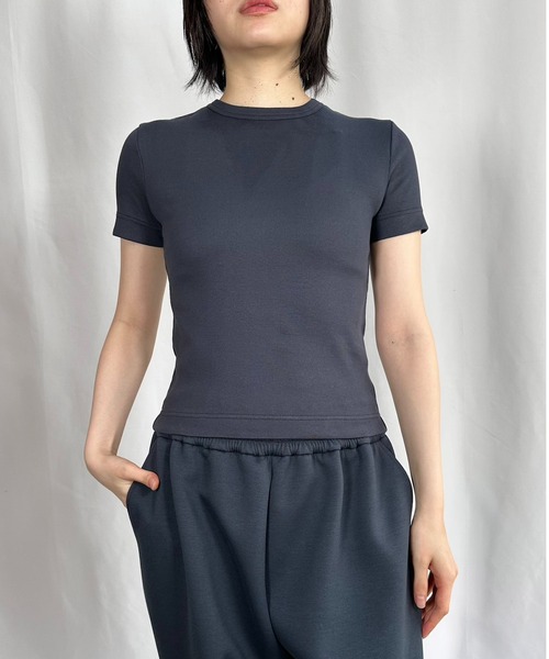 G.V.G.V.(ジーヴィージーヴィー)の「RIB H/S TEE(Tシャツ/カットソー・レディース・ブラウン/ネイビー/カーキ/ホワイト/ブラック・ONE SIZE)」の12枚目の写真