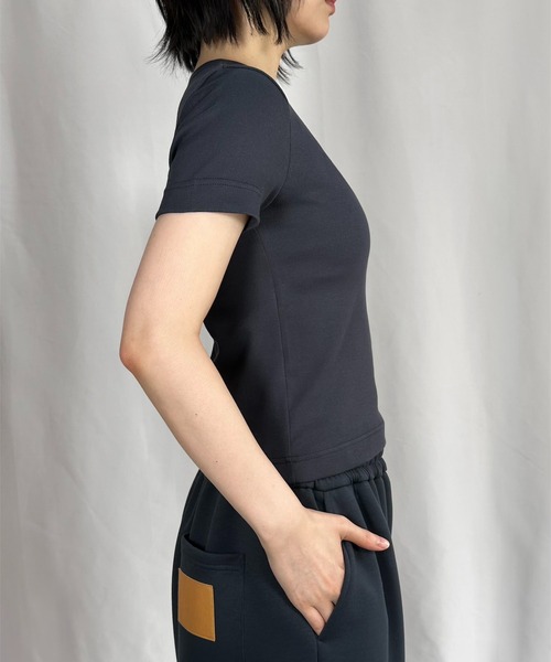 G.V.G.V.(ジーヴィージーヴィー)の「RIB H/S TEE(Tシャツ/カットソー・レディース・ブラウン/ネイビー/カーキ/ホワイト/ブラック・ONE SIZE)」の13枚目の写真