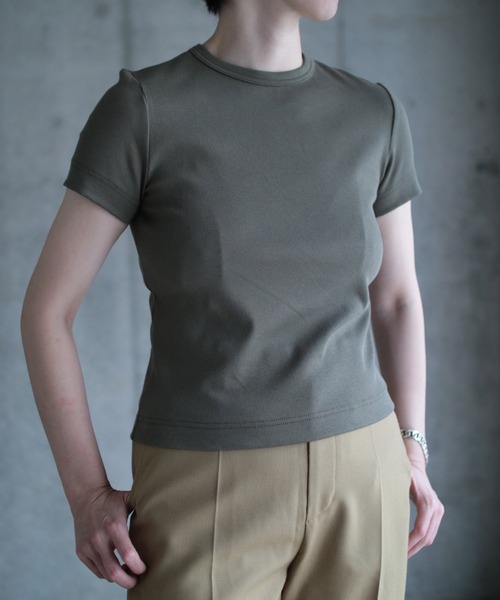 G.V.G.V.(ジーヴィージーヴィー)の「RIB H/S TEE(Tシャツ/カットソー・レディース・ブラウン/ネイビー/カーキ/ホワイト/ブラック・ONE SIZE)」の15枚目の写真