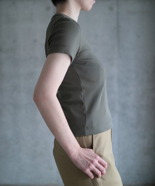 G.V.G.V.(ジーヴィージーヴィー)の「RIB H/S TEE(Tシャツ/カットソー・レディース・ブラウン/ネイビー/カーキ/ホワイト/ブラック・ONE SIZE)」の16枚目の写真