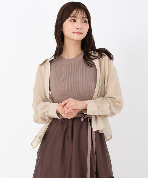 MISCH MASCH(ミッシュマッシュ)の「バックリボンシアーシャツ(シャツ/ブラウス・レディース・ベージュ/ピンク/ブラック・フリ-)」の11枚目の写真