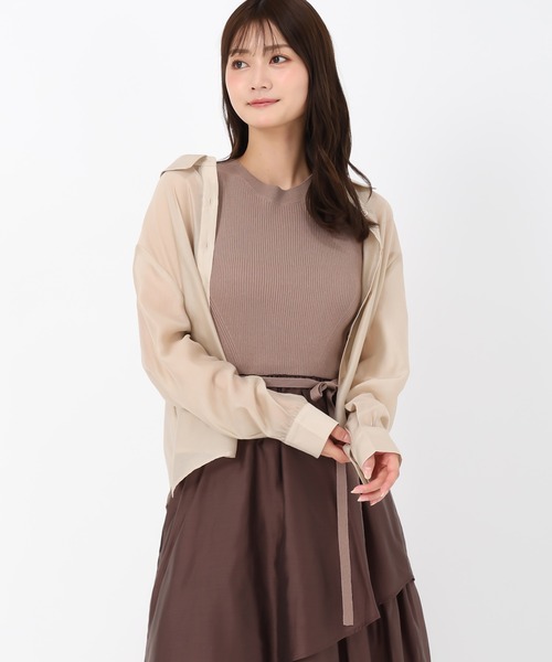MISCH MASCH(ミッシュマッシュ)の「バックリボンシアーシャツ(シャツ/ブラウス・レディース・ベージュ/ピンク/ブラック・フリ-)」の12枚目の写真