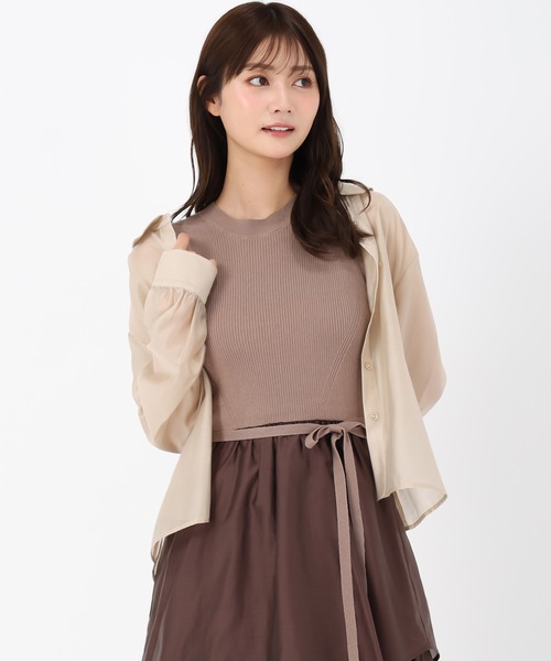 MISCH MASCH(ミッシュマッシュ)の「バックリボンシアーシャツ(シャツ/ブラウス・レディース・ベージュ/ピンク/ブラック・フリ-)」の13枚目の写真