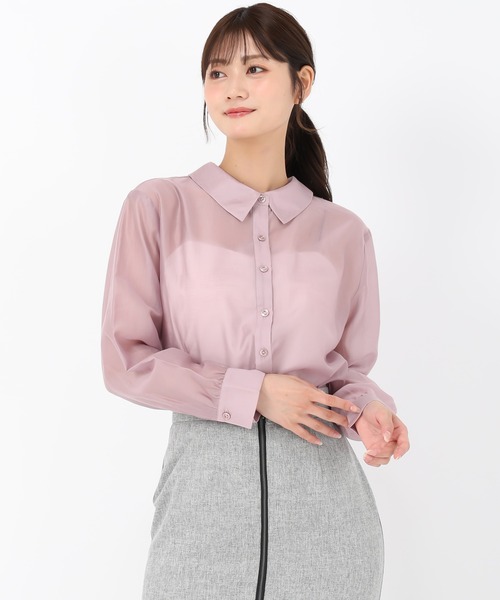 MISCH MASCH(ミッシュマッシュ)の「バックリボンシアーシャツ(シャツ/ブラウス・レディース・ベージュ/ピンク/ブラック・フリ-)」の4枚目の写真
