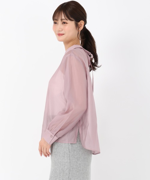 MISCH MASCH(ミッシュマッシュ)の「バックリボンシアーシャツ(シャツ/ブラウス・レディース・ベージュ/ピンク/ブラック・フリ-)」の14枚目の写真
