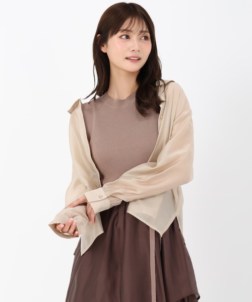MISCH MASCH(ミッシュマッシュ)の「バックリボンシアーシャツ(シャツ/ブラウス・レディース・ベージュ/ピンク/ブラック・フリ-)」の10枚目の写真