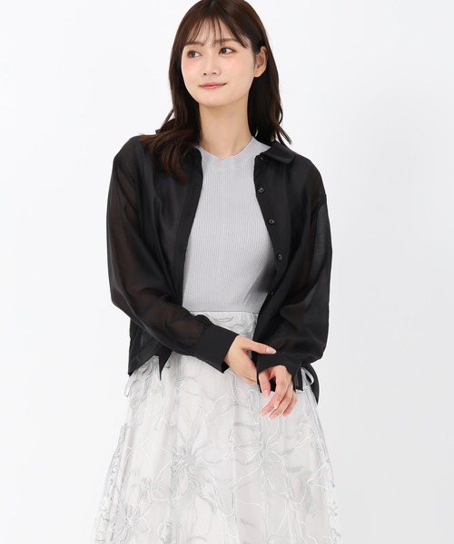 MISCH MASCH(ミッシュマッシュ)の「バックリボンシアーシャツ(シャツ/ブラウス・レディース・ベージュ/ピンク/ブラック・フリ-)」の8枚目の写真
