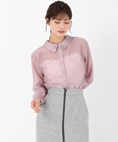 MISCH MASCH(ミッシュマッシュ)の「バックリボンシアーシャツ(シャツ/ブラウス・レディース・ベージュ/ピンク/ブラック・フリ-)」の5枚目の写真