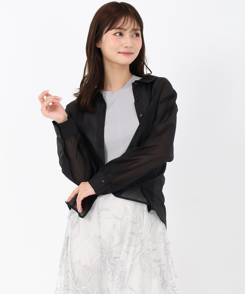 MISCH MASCH(ミッシュマッシュ)の「バックリボンシアーシャツ(シャツ/ブラウス・レディース・ベージュ/ピンク/ブラック・フリ-)」の7枚目の写真