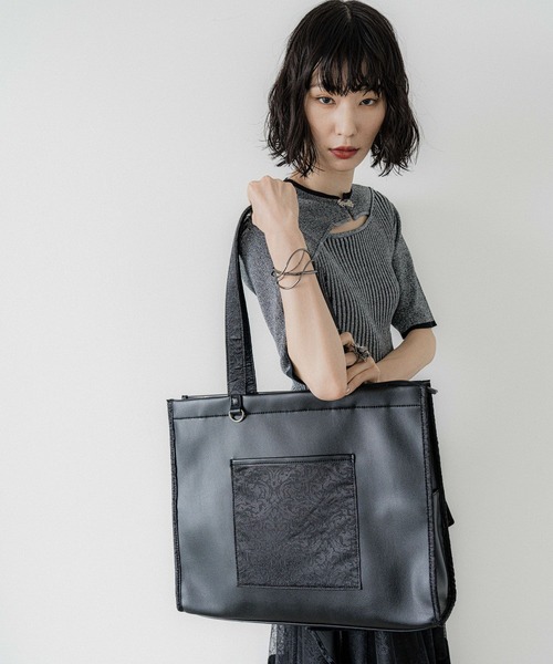 レザーパーツトートBAG HARE ハレ バッグ トートバッグ ブラック 完売品 gw9544-01_2.jpg
