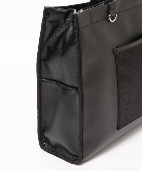 HARE 黒 トートバッグ レザー　美品 HARE トートバッグ シンセティックレザーショッパートートバッグ