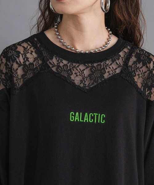 bohmal（ボマール）の「レースドッキングオーバーサイズロンT（Tシャツ/カットソー・レディース・ブラック/ホワイト/ライム・FREE）」の7枚目の写真