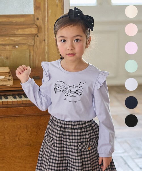ANY(エニィ)の「【WEB限定】7days プリント 長袖Tシャツ(Tシャツ/カットソー・キッズ・アイボリー系/ライトグリーン系/ネイビー系/ブラック系/ピンク系/サックスブルー系/ライラック系・90/100/110/120/130)」の5枚目の写真