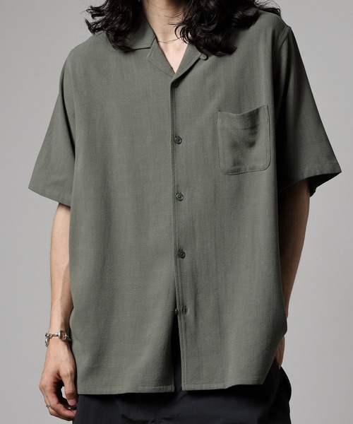 BANKS(バンクス)の「BANKS JOURNAL LINEN SOLID SS SHIRT リネンソリッド半袖シャツ(シャツ/ブラウス・メンズ・オリーブ/ブラウン・L/XL/M)」の2枚目の写真